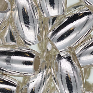 Silver Plate - 7x4.5mm Melon Bead-100pk