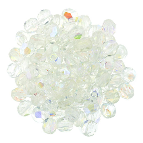 Czech Fire Polish 4mm-Crystal AB. CFPCAB-4