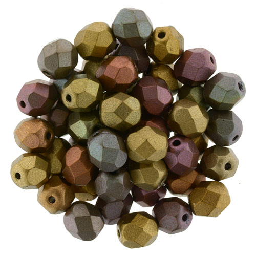 Czech Fire Polish 6mm-Matte Metallic Bronze Iris #CFPMMBZI-6