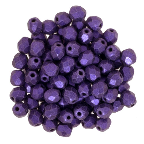 Czech Fire Polish 4mm-Metallic Suede Purple