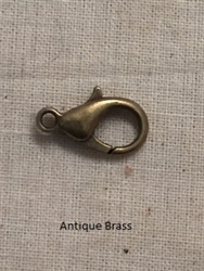 Antique Brass Plate - Lobster Clasp