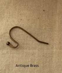 Antique Brass Plate - Earwire w/ Ball End