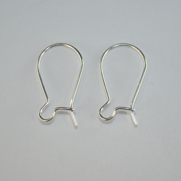 Silver Plate - Nickel Free 19mm Kidney Ear Wires-144pc