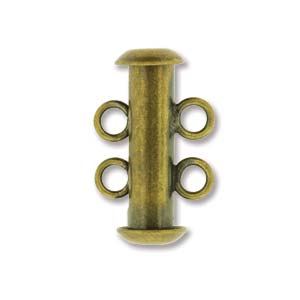 Antique Brass Plate - Double Strand Slide Clasp