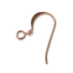 Copper Plate - Hammered Fish Hook Ear Wire 18 mm * 12 Pieces ( 6 pairs)