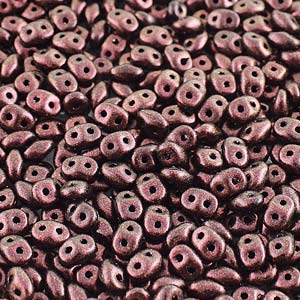 Czech SuperDuo-Polychrome Dark Amethyst