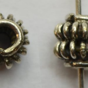 Bali Silver Spacer - 6mm Double Spiral Coiled Spacer Bead *10 Beads