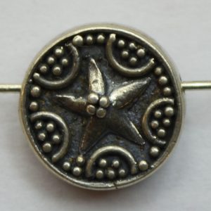 Bali Silver Bead - 10x5mm Star with Granulation Tabular 5 Beads