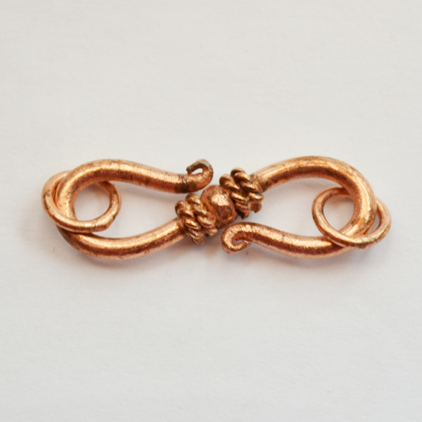 Handmade Java Copper S Hook Clasp with Decoration