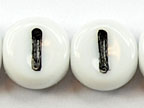 6mm White Glass Letter Bead - "I" - 50 Pack
