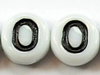 6mm White Glass Letter Bead - "O" - 100 Pack