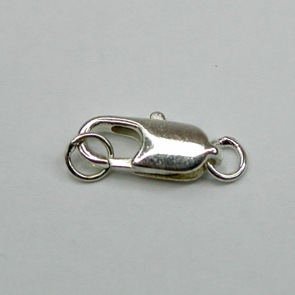 Platinum Finish Brass Core 17 mm Lobster Clasp with 2 Rings
