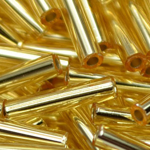 TOHO 12mm Bugle-Light Topaz Silver Lined